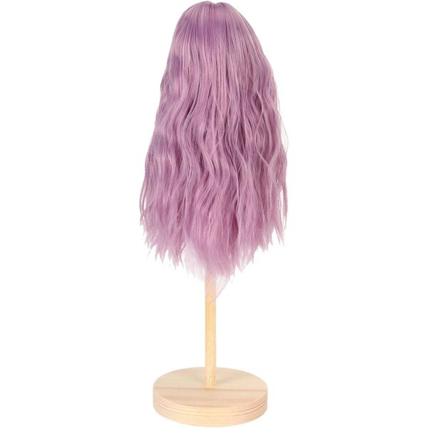 1/6 Puppenperücke, langes lockiges Haar, Hochtemperatur-Seide, 15,5–17 cm