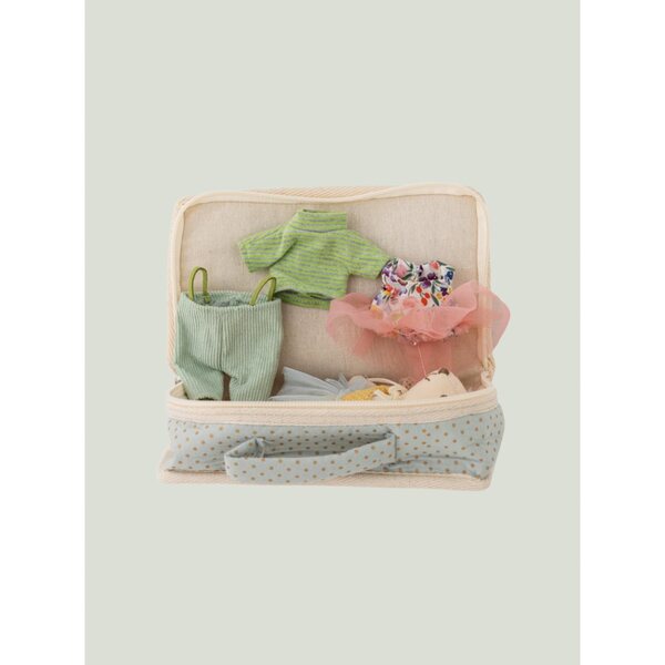 Lara bianca Bloomingville MINI bambola con valigetta e abiti extra 15 cm