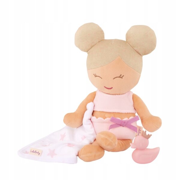 LullaBaby Wasserfeste Badepuppe mit Handtuch, blond, für Kinder ab 2 Jahren