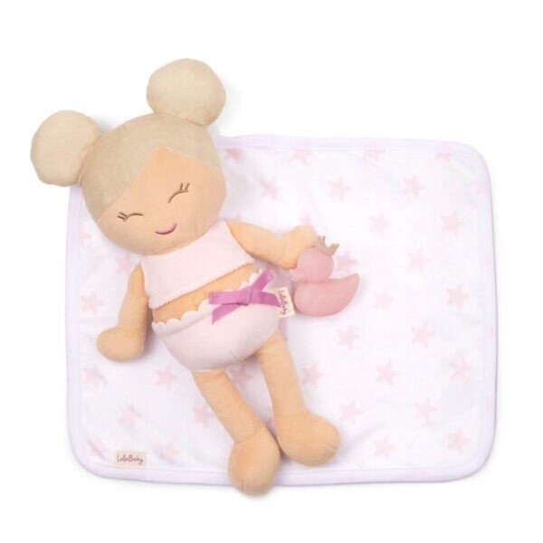 LullaBaby Bambola da Bagno Impermeabile con Asciugamano, Bionda per Bambini 2+