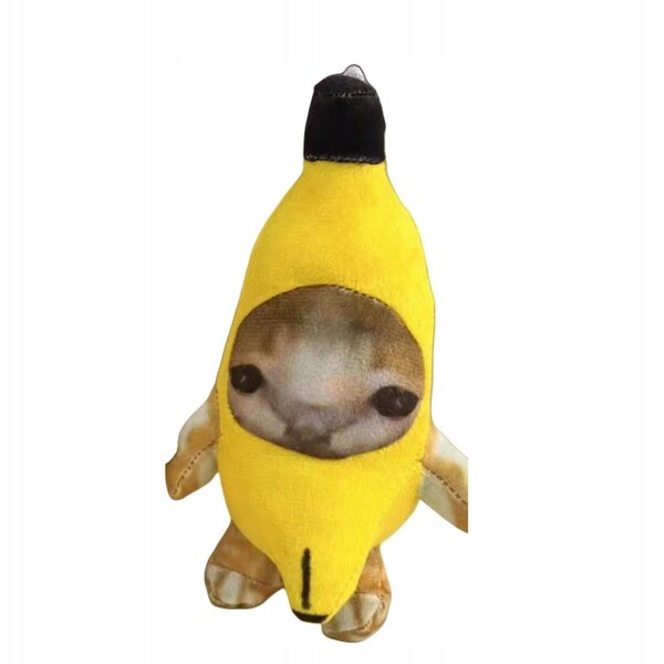 Portachiavi Pupazzo Morbido Gatto Banana Piangente 17 cm - Accessorio Unisex
