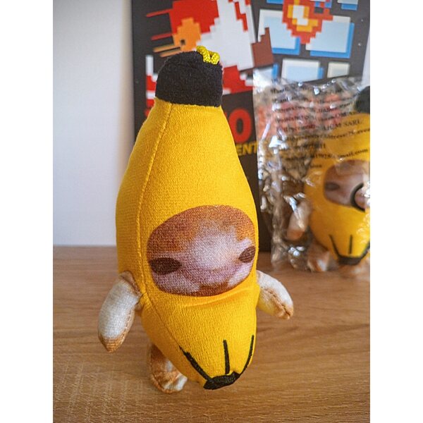 Portachiavi Pupazzo Morbido Gatto Banana Piangente 17 cm - Accessorio Unisex