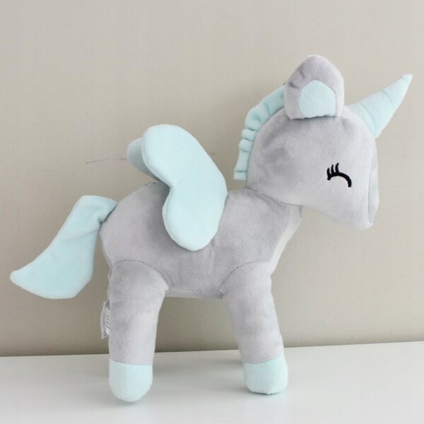 Einhorn Plüschtier L Grau und Mint personalisiert - Weiches Plüschtier für Kinder