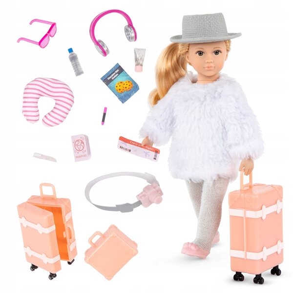 Bambola LORI Leighton 15 cm con accessori da viaggio - set per bambini 3+