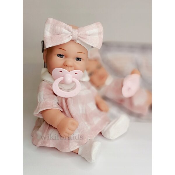 Laletta Bobas 30,5 cm con Smoczek e Abbigliamento Morbido Rosa e Bianco