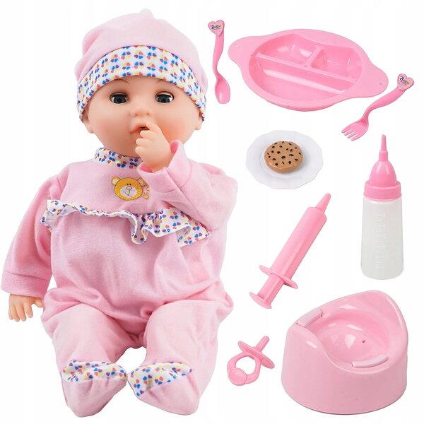 Toy Choi's Babypuppe 40 cm mit Geräuschen und Zubehör für Kinder ab 2 Jahren