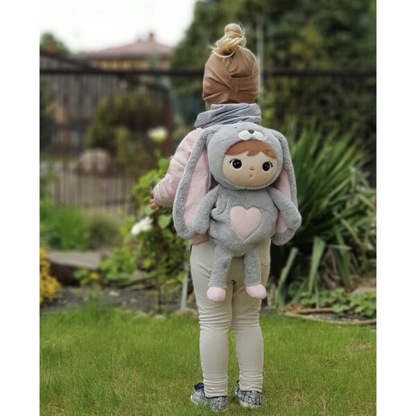 Metoo Grey Rabbit Rucksack mit individueller Gestaltung: weich und sicher für Kinder
