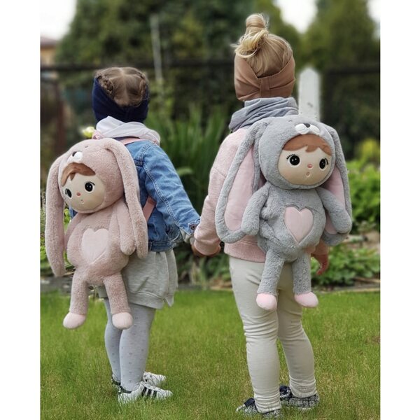 Metoo Grey Rabbit Rucksack mit individueller Gestaltung: weich und sicher für Kinder