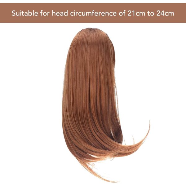 Lockige Hochtemperaturfaserperücke für 1/3 Puppen – Erdbeergold 21–24 cm