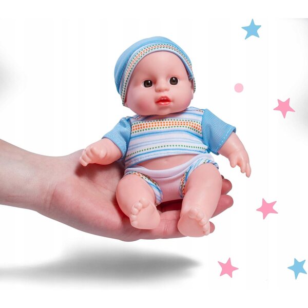 Set 2 Bambole Gemelle Bobaski 19 cm con Abbigliamento Coordinato per Bambini