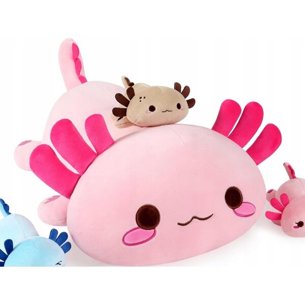 Buntes Axolotl-Plüschtier für Kinder - Weiches Kissen 50 cm