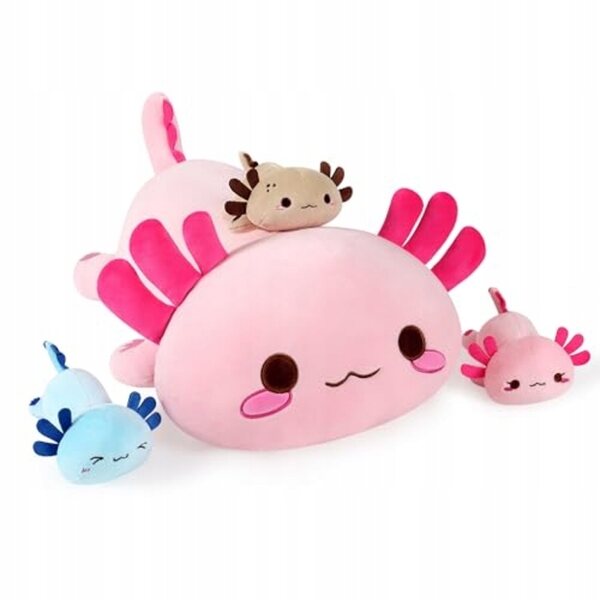 Buntes Axolotl-Plüschtier für Kinder - Weiches Kissen 50 cm