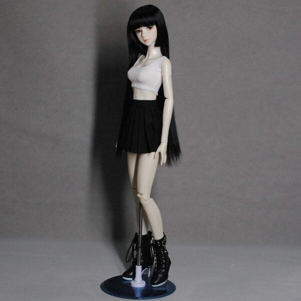Kleidung für 1/3 BJD 60 cm Puppen, modische Weste und schwarzer Falten-Minirock
