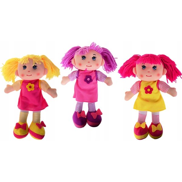 MAJKA Stoffpuppe 35 cm weicher Stoff verschiedene Farben für Kinder ab 3 Jahren