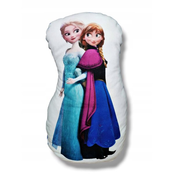 Cuscino peluche Frozen Anna ed Elsa in microfibra morbida 45x28 cm