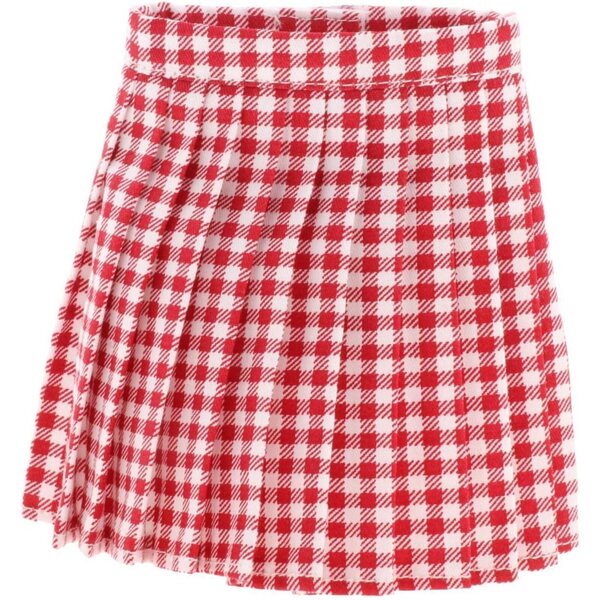 Kleidungsset für BJD 1/3 Puppe, 60 cm, Weste und Faltenrock, weicher Stoff, Rot, Weiß
