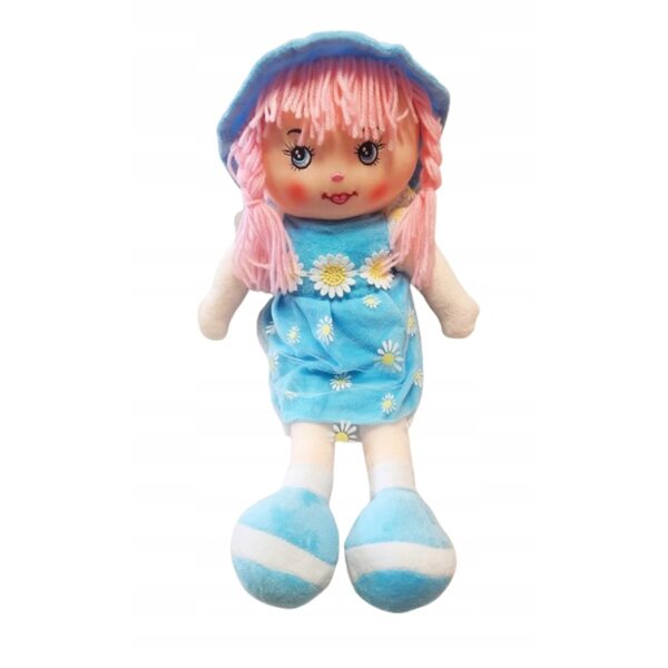 Bambola di Pezza Zuzia 45 cm in Vestito di Velluto Morbido Colorata per Bambini
