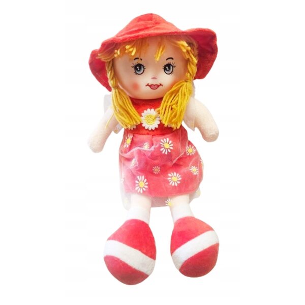 Bambola di Pezza Zuzia 45 cm in Vestito di Velluto Morbido Colorata per Bambini