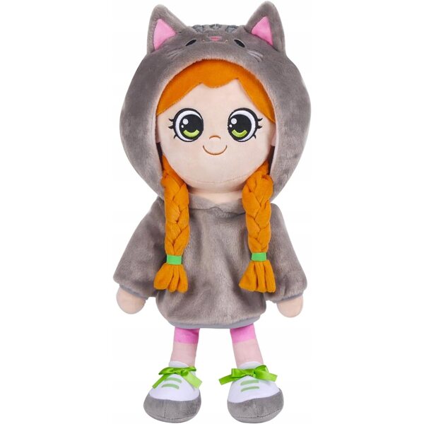 Peluche con Cappello 40cm Coniglio Grigio Morbido e Tenero per Bambini