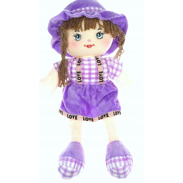 40 cm großes weiches Bett mit Samtkleid und Hut, Plüschtier