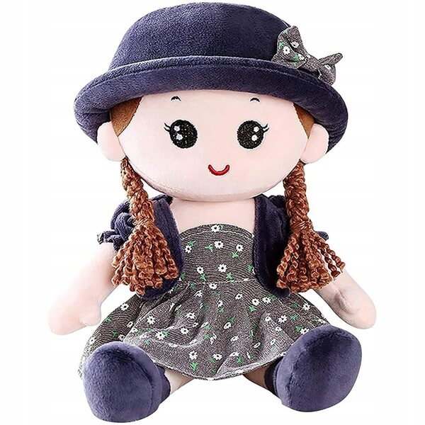 Bambola di peluche per bambine 35 cm, morbida e sicura per giocare e decorare