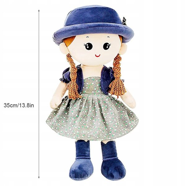 Bambola di peluche per bambine 35 cm, morbida e sicura per giocare e decorare
