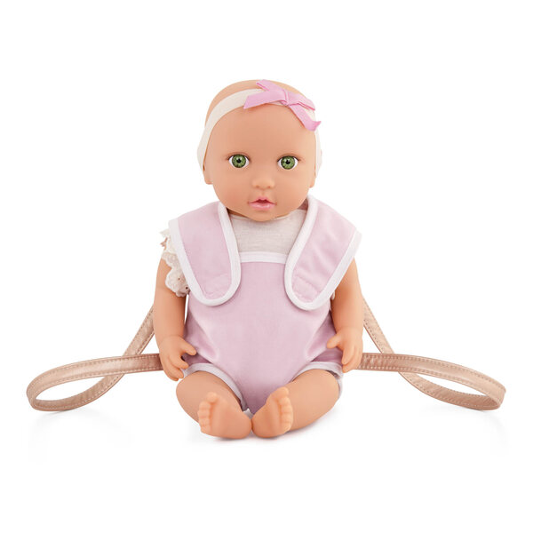 LullaBaby Neugeborenenpuppe mit Babytrage 35,5 cm weich und realistisch