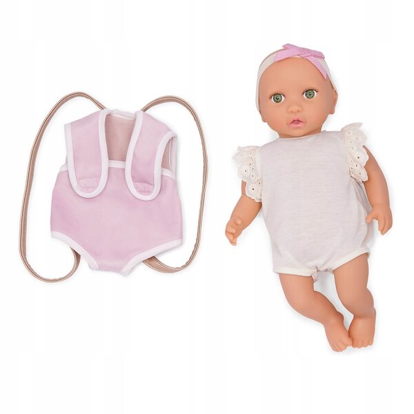 LullaBaby Neugeborenenpuppe mit Babytrage 35,5 cm weich und realistisch