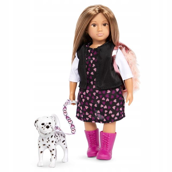 Gia und Gunner Puppe mit blondem Hund 15 cm Lori Spielzeug für Kinder