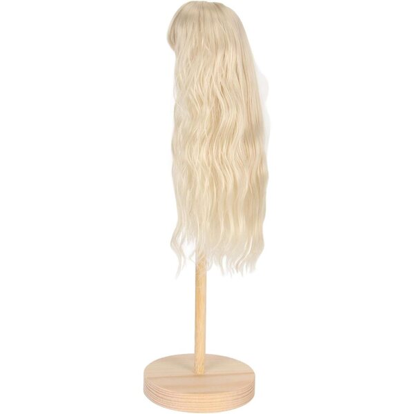 1/6 Puppenperücke, langes lockiges Haar, Hochtemperatur-Seide, 15,5–17 cm
