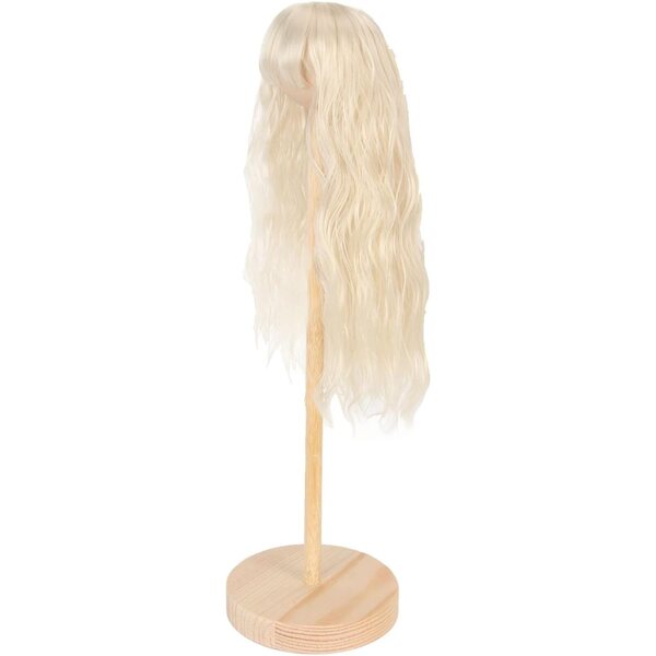 1/6 Puppenperücke, langes lockiges Haar, Hochtemperatur-Seide, 15,5–17 cm
