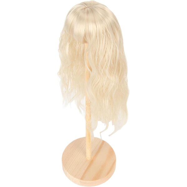 1/6 Puppenperücke, langes lockiges Haar, Hochtemperatur-Seide, 15,5–17 cm
