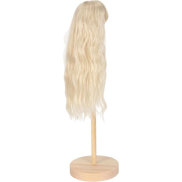 1/6 Puppenperücke, langes lockiges Haar, Hochtemperatur-Seide, 15,5–17 cm