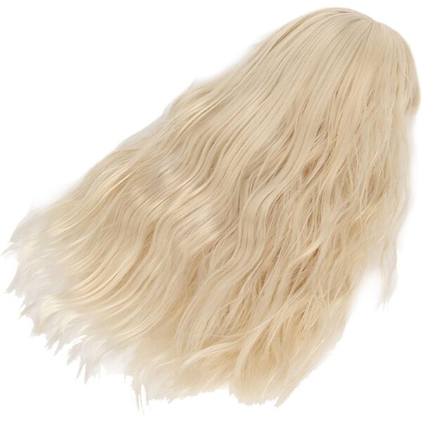 1/6 Puppenperücke, langes lockiges Haar, Hochtemperatur-Seide, 15,5–17 cm
