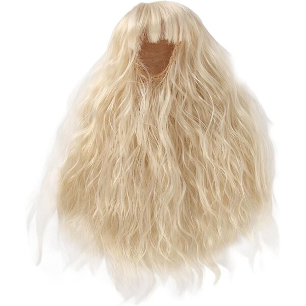 1/6 Puppenperücke, langes lockiges Haar, Hochtemperatur-Seide, 15,5–17 cm