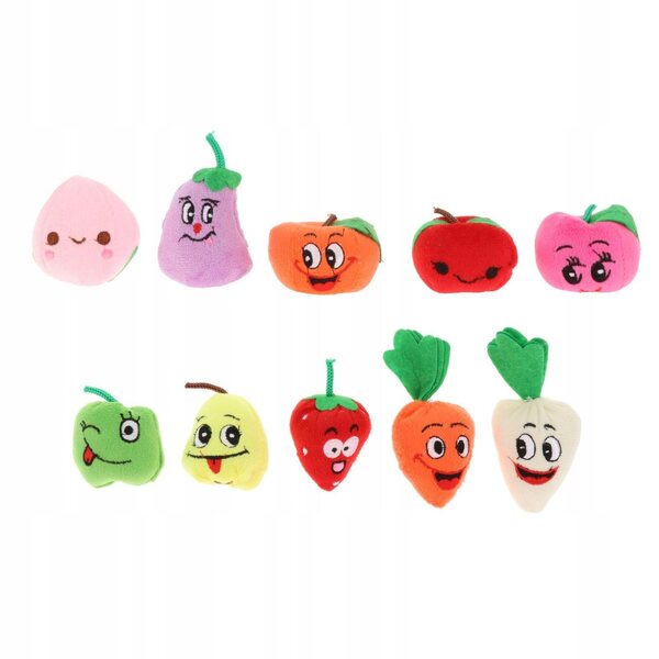 10 Baumwoll-Fingerpuppen für Kinder, farbenfrohes und lehrreiches Obstset