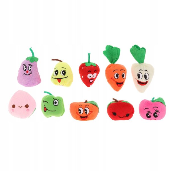 10 Baumwoll-Fingerpuppen für Kinder, farbenfrohes und lehrreiches Obstset