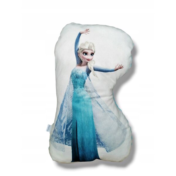Cuscino decorativo Elsa Frozen in microfibra e pile minky azzurro 45x30 cm
