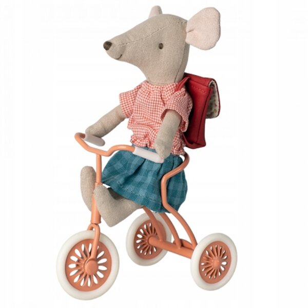 Maileg Triciclo in Metallo Retro con Box Garage per Topolini da 3 Anni