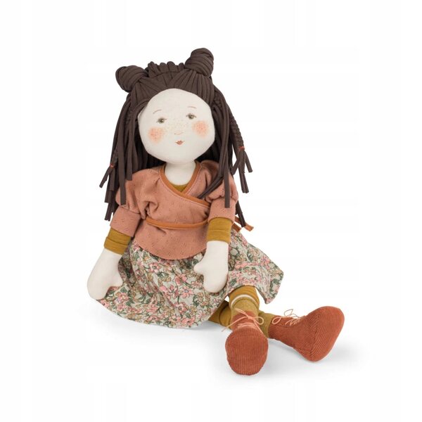 Moulin Roty Bambola Marjolaine Les Rosalies 47 cm in tessuto per bambini 12+ mesi