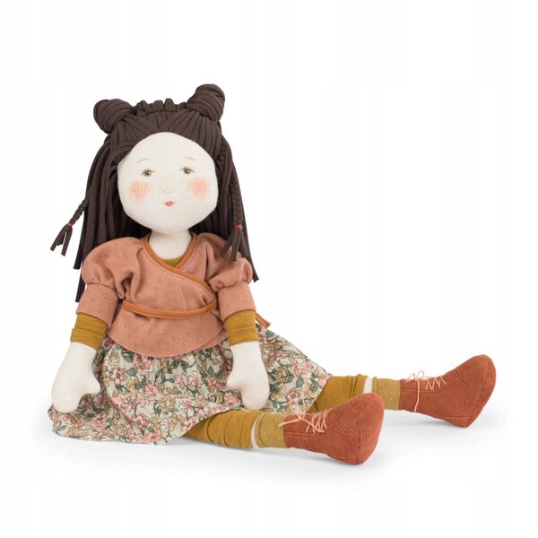 Moulin Roty Bambola Marjolaine Les Rosalies 47 cm in tessuto per bambini 12+ mesi