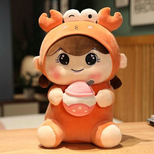 Lalcka Crab Girl weicher Plüsch, ideal als Geschenk für Kinder und Erwachsene