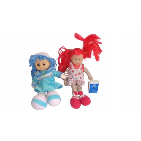 Set 2 bambole di stoffa Truskaweczka con occhi mobili alte 25 e 27 cm