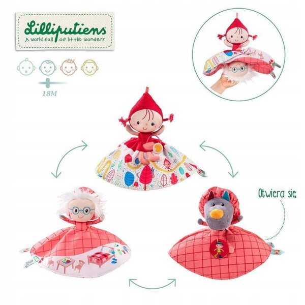 Bambola di pezza Lilliputiens Cappuccetto Rosso, 20 cm, corda a doppia faccia
