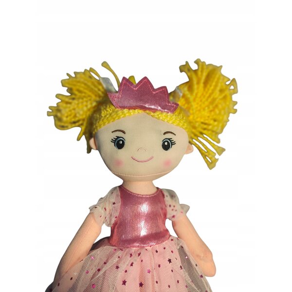 Magica bambola principessa in vestito rosa 35 cm, morbida e coccolosa