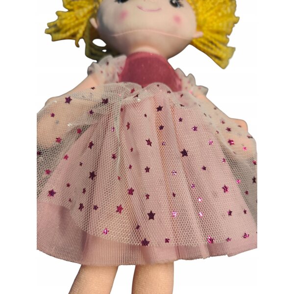 Magica bambola principessa in vestito rosa 35 cm, morbida e coccolosa