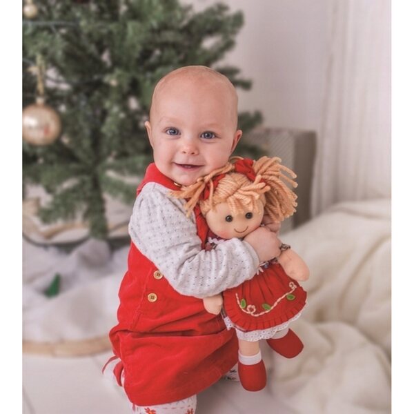 Bigjigs Toys Pigiama Rosa a Righe per Bambole 28 cm con Gruccia Inclusa