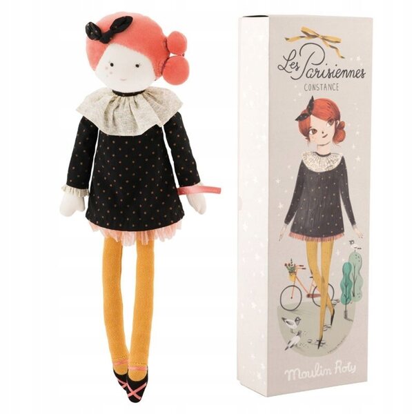 Bambola Constance 47 cm Les Parisiennes elegante con vestito nero a pois