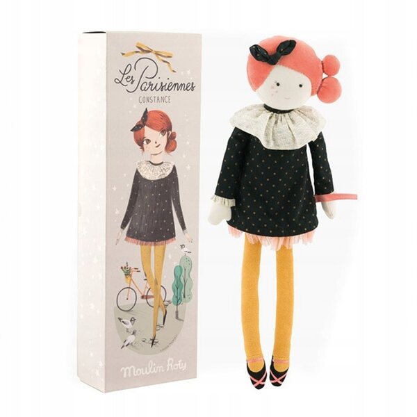 Bambola Constance 47 cm Les Parisiennes elegante con vestito nero a pois