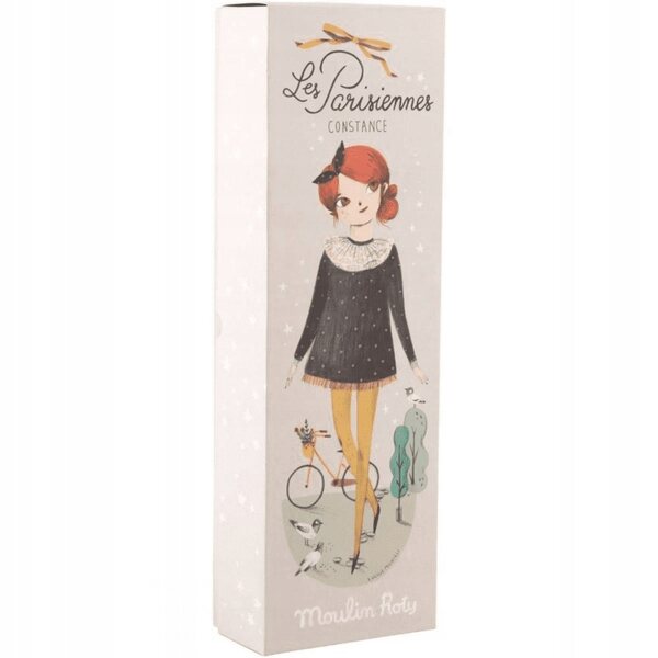 Bambola Constance 47 cm Les Parisiennes elegante con vestito nero a pois